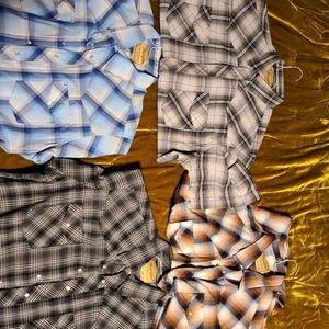 Bundle sale Wrangler men's pearl snap short sleeve shirts (bundle sale) size XL